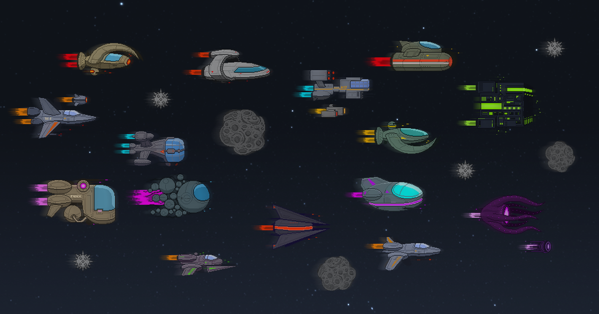 Galaxy Armada - Pixel Art Spaceships Fleet VOL1 | 2D Environments